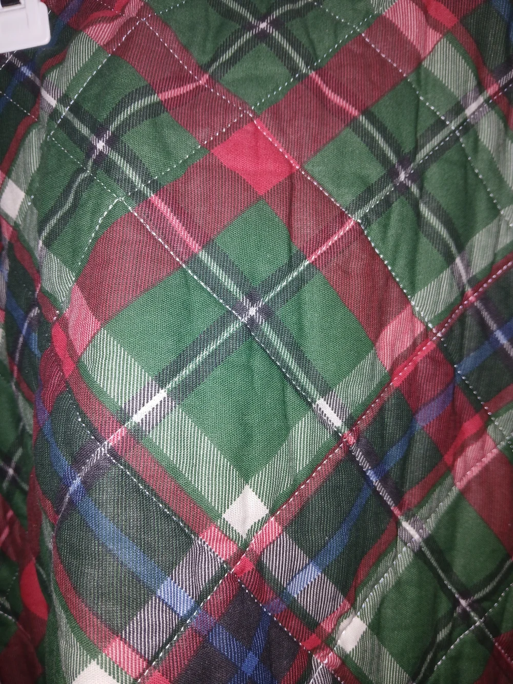 Quilted Plaid  Pillow Sham with Gingham Accent